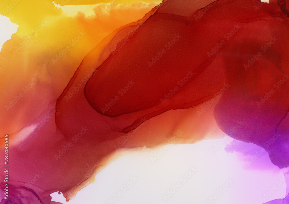 Colorful hand painted ink background. Abstract delicate texture. Contemporary wallpaper.