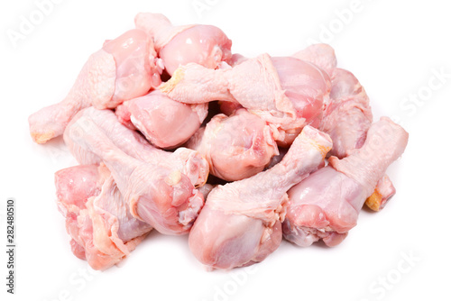 Tasty raw chicken legs. Top view.