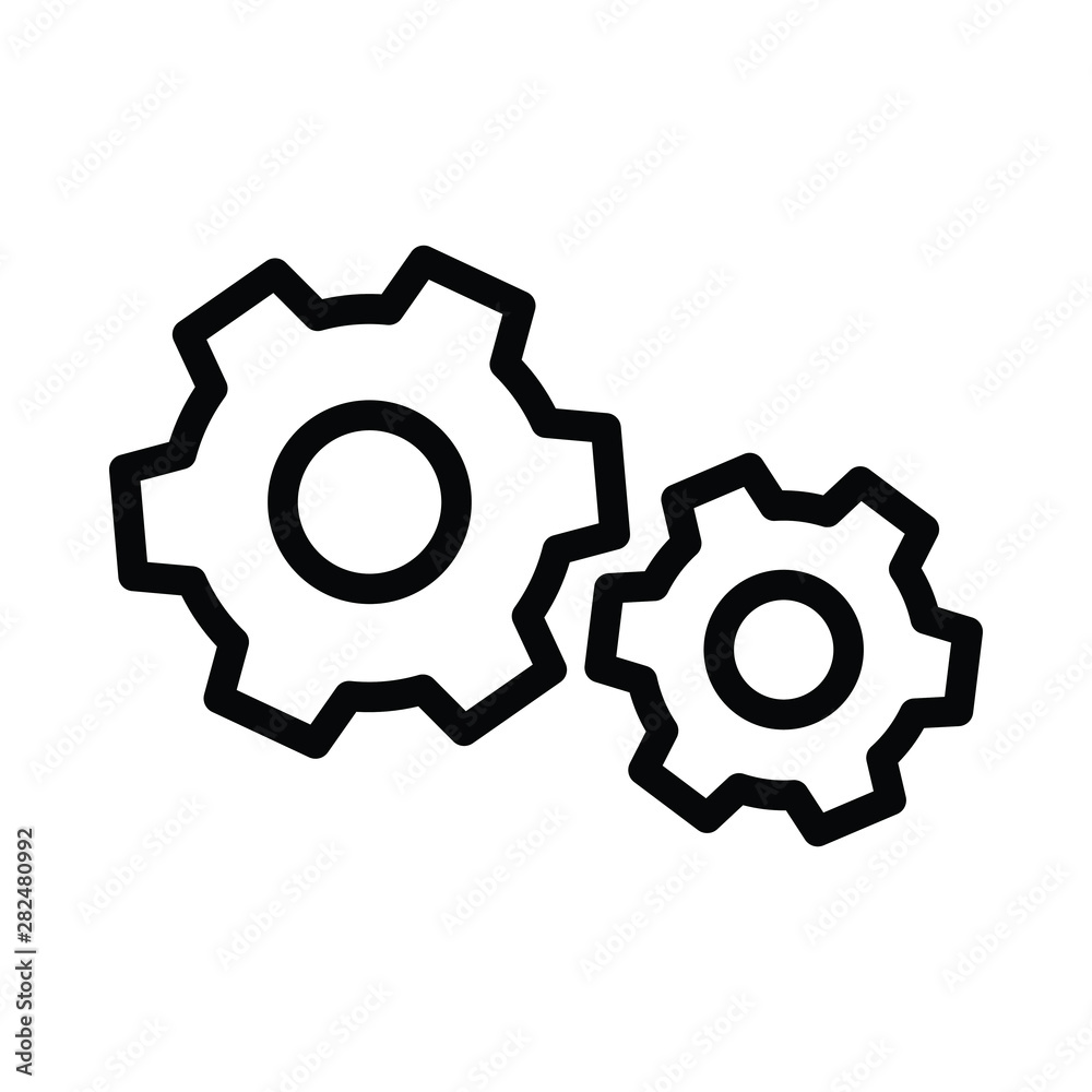 Outline style gear icon. cog symbol. Outline style gear icon. cog symbol.