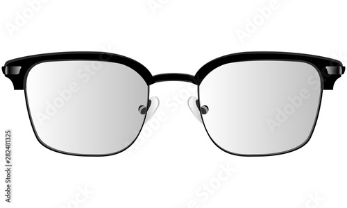 Classic glasses in a black frame with optical lenses - dioptries