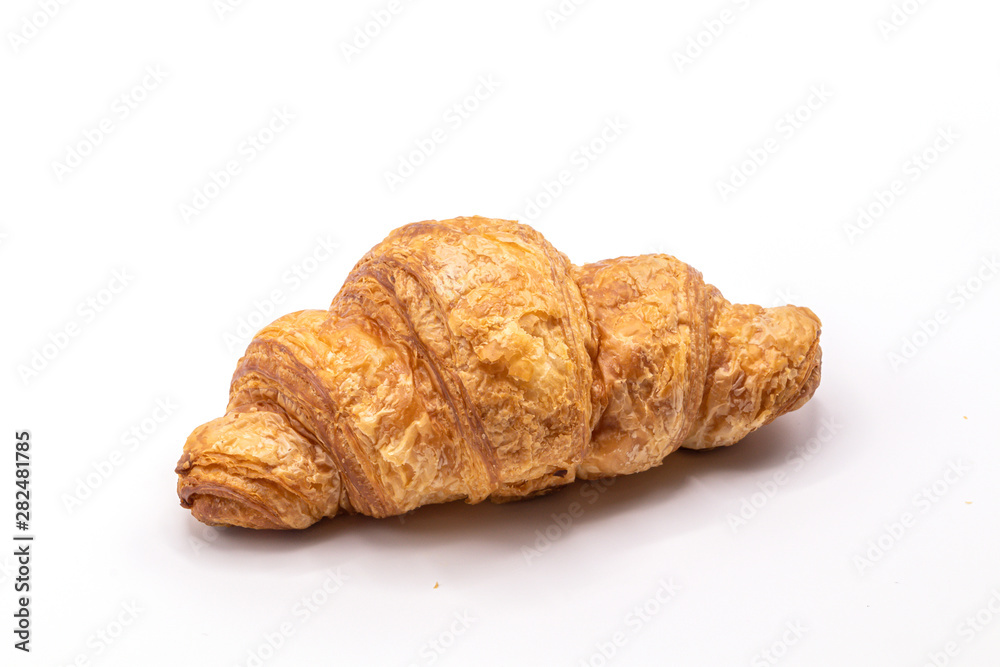 Fresh and tasty buttery croissants isolate on white background. Fresh and tasty buttery croissants isolate on white background.