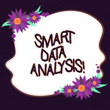 Conceptual hand writing showing Smart Data Analysis. Business photo text collecting and analyzing infos to make better decisions Blank Color Shape with Flowers Border for Cards Invitation