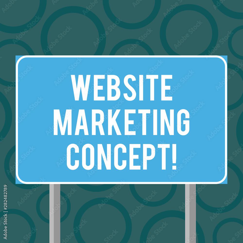 Writing note showing Website Marketing Concept. Business photo showcasing process of using the Internet to market a business Blank Outdoor Color Signpost photo with Two leg and Outline Writing note showing Website Marketing Concept. Business photo showcasing process of using the Internet to market a business Blank Outdoor Color Signpost photo with Two leg and Outline