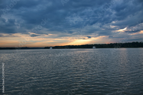 sunset over lake © Marko