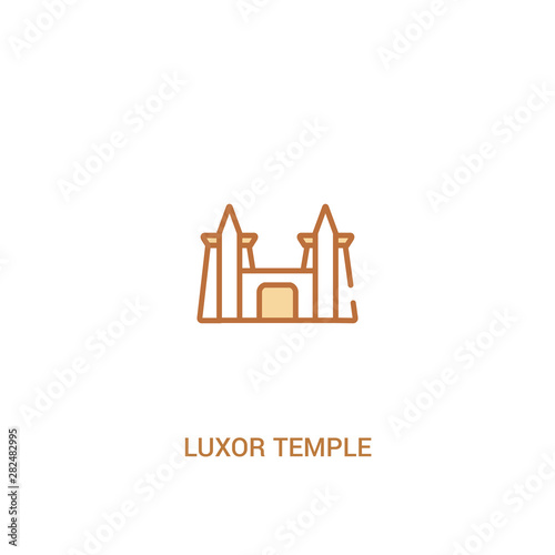 luxor temple concept 2 colored icon. simple line element illustration. outline brown luxor temple symbol. can be used for web and mobile ui/ux.