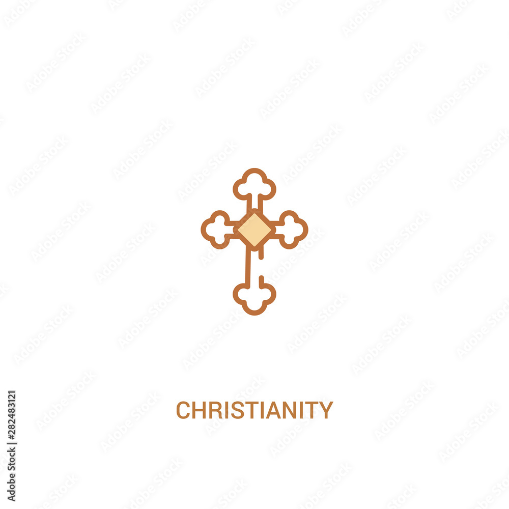 christianity concept 2 colored icon. simple line element illustration. outline brown christianity symbol. can be used for web and mobile ui/ux. christianity concept 2 colored icon. simple line element illustration. outline brown christianity symbol. can be used for web and mobile ui/ux.