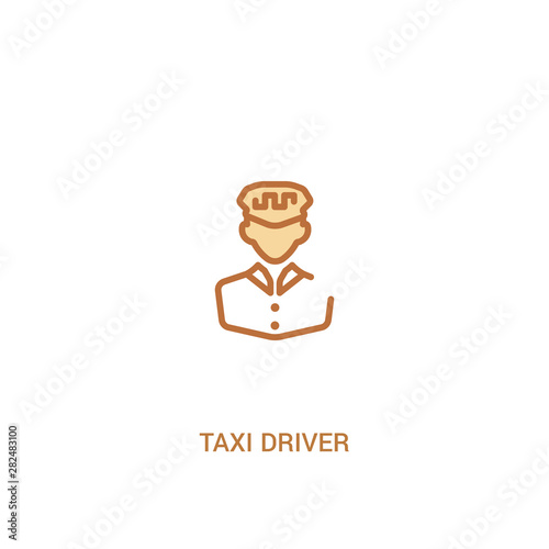 taxi driver concept 2 colored icon. simple line element illustration. outline brown taxi driver symbol. can be used for web and mobile ui/ux.