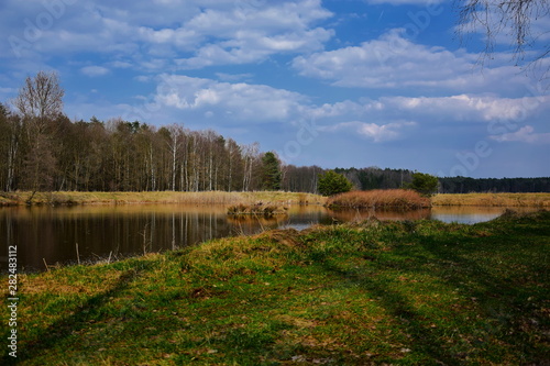 landscape with river and blue sky