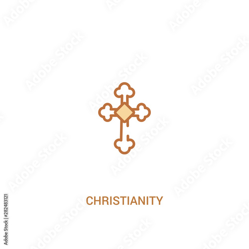 christianity concept 2 colored icon. simple line element illustration. outline brown christianity symbol. can be used for web and mobile ui/ux.