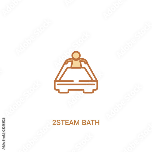 2steam bath concept 2 colored icon. simple line element illustration. outline brown 2steam bath symbol. can be used for web and mobile ui/ux. photo