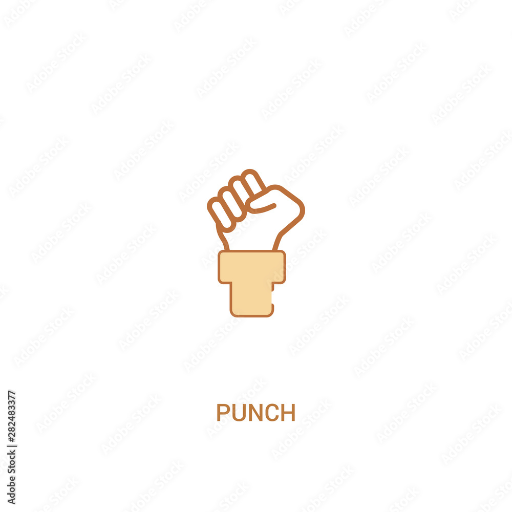 punch concept 2 colored icon. simple line element illustration. outline brown punch symbol. can be used for web and mobile ui/ux. punch concept 2 colored icon. simple line element illustration. outline brown punch symbol. can be used for web and mobile ui/ux.