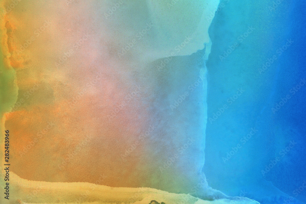 Fototapeta premium Colorful hand painted ink background. Abstract delicate texture. Contemporary wallpaper.