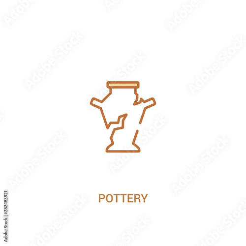 pottery concept 2 colored icon. simple line element illustration. outline brown pottery symbol. can be used for web and mobile ui/ux.