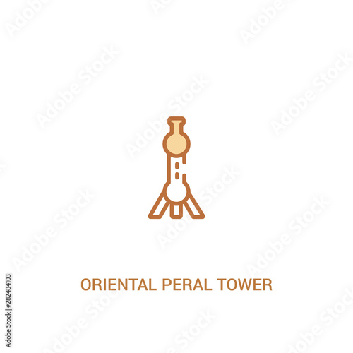 oriental peral tower concept 2 colored icon. simple line element illustration. outline brown oriental peral tower symbol. can be used for web and mobile ui/ux.