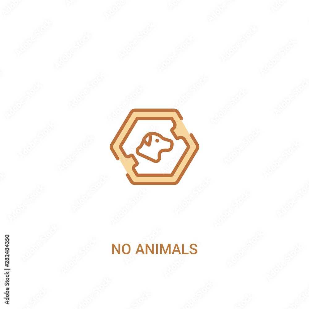no animals concept 2 colored icon. simple line element illustration. outline brown no animals symbol. can be used for web and mobile ui/ux. no animals concept 2 colored icon. simple line element illustration. outline brown no animals symbol. can be used for web and mobile ui/ux.