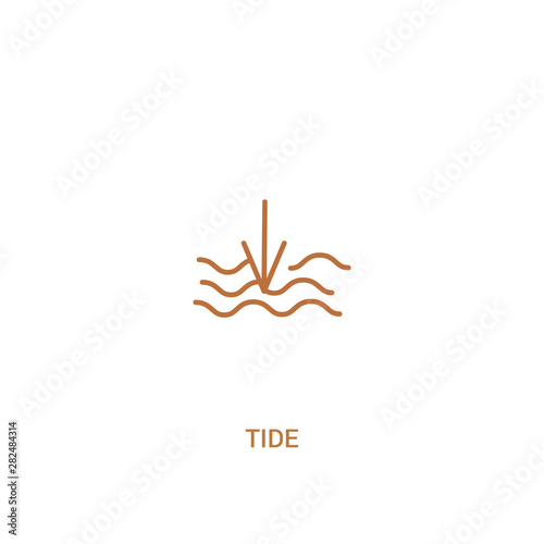 tide concept 2 colored icon. simple line element illustration. outline brown tide symbol. can be used for web and mobile ui/ux.