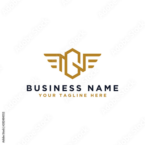 Title: GN letter logo design, wing design vector elements. Linear style business logo design - Vector