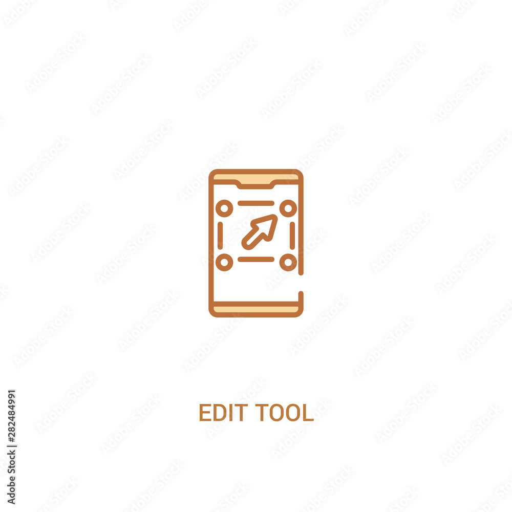 edit tool concept 2 colored icon. simple line element illustration. outline brown edit tool symbol. can be used for web and mobile ui/ux.
