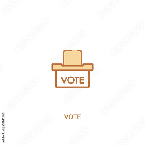 vote concept 2 colored icon. simple line element illustration. outline brown vote symbol. can be used for web and mobile ui/ux.