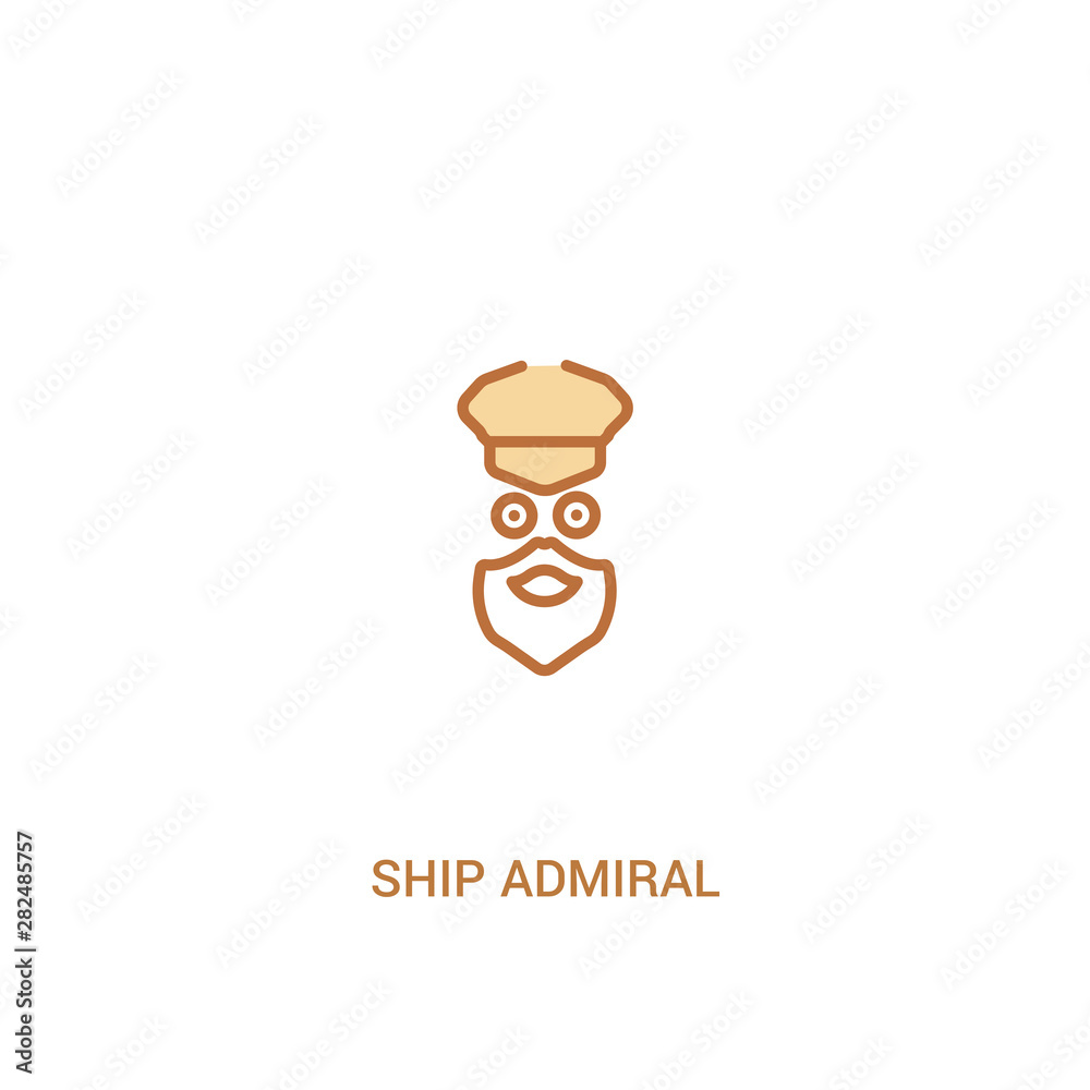 ship admiral concept 2 colored icon. simple line element illustration. outline brown ship admiral symbol. can be used for web and mobile ui/ux.