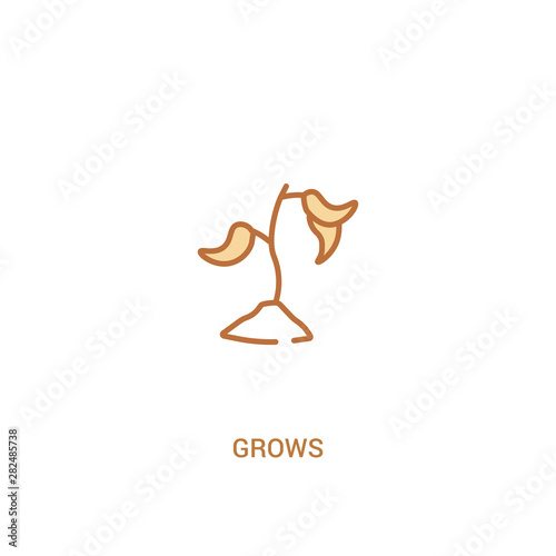 grows concept 2 colored icon. simple line element illustration. outline brown grows symbol. can be used for web and mobile ui/ux.