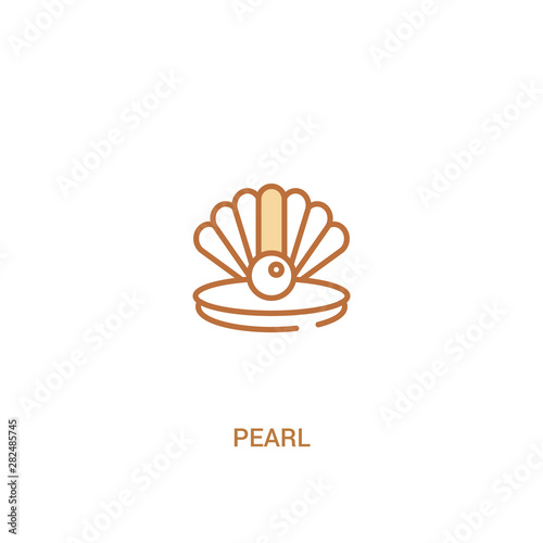 pearl concept 2 colored icon. simple line element illustration. outline brown pearl symbol. can be used for web and mobile ui/ux.