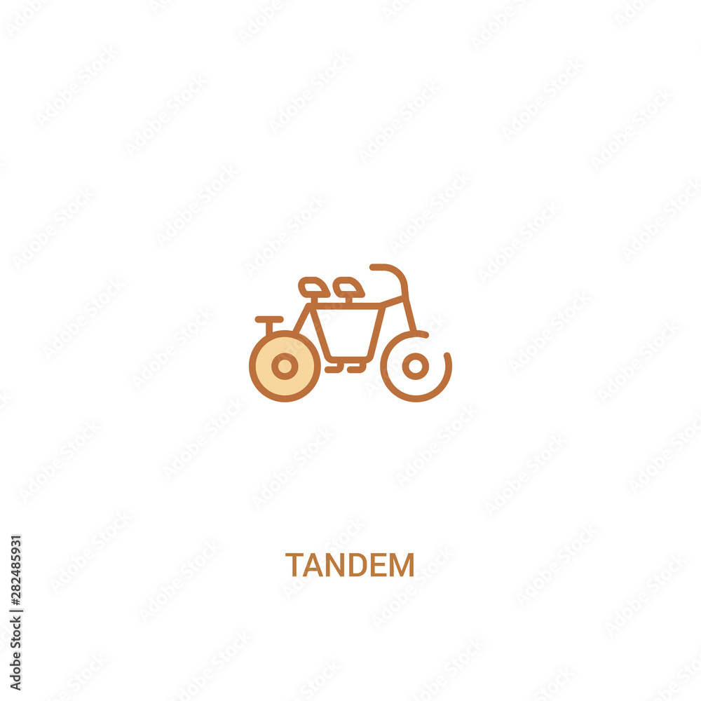 tandem concept 2 colored icon. simple line element illustration. outline brown tandem symbol. can be used for web and mobile ui/ux.