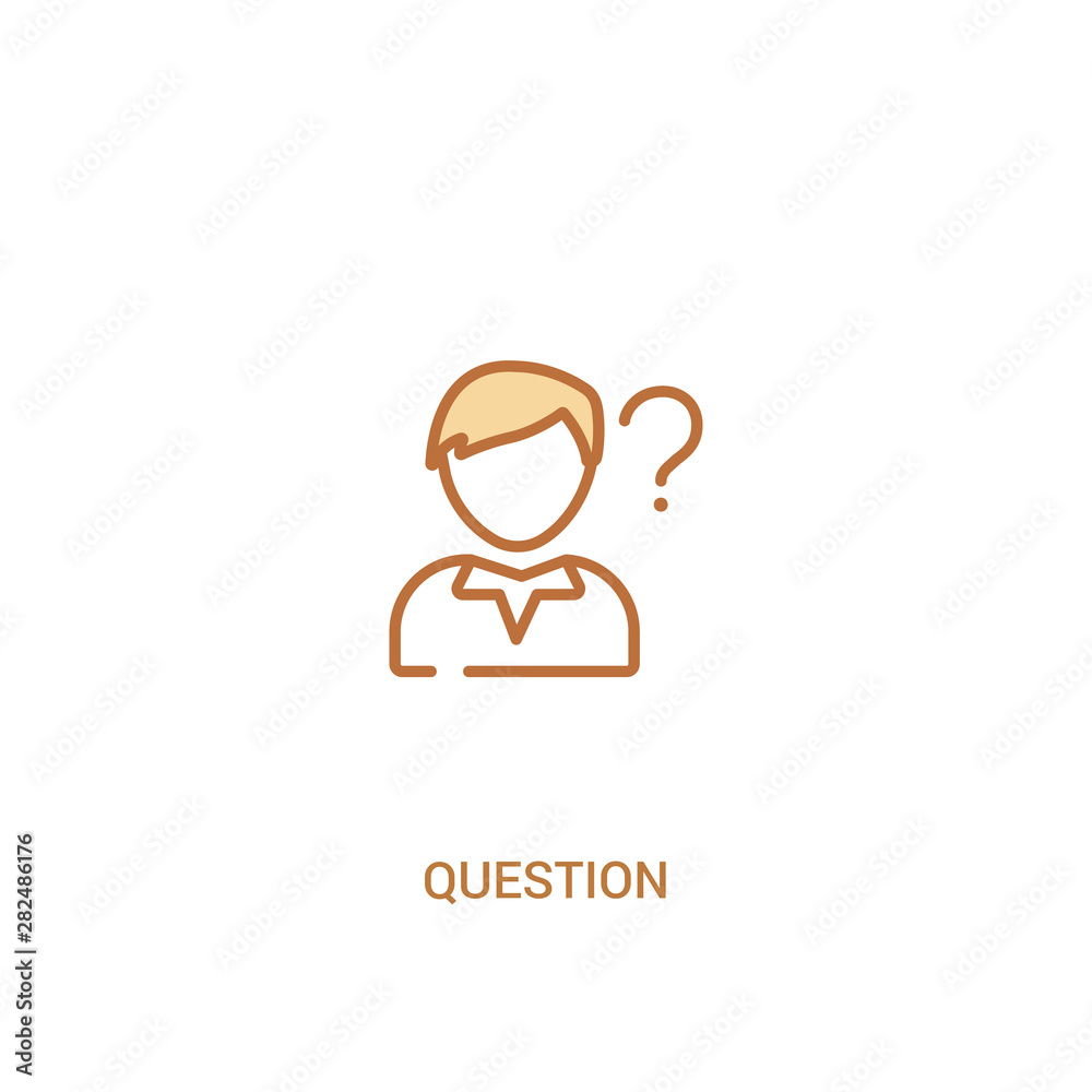 question concept 2 colored icon. simple line element illustration. outline brown question symbol. can be used for web and mobile ui/ux. question concept 2 colored icon. simple line element illustration. outline brown question symbol. can be used for web and mobile ui/ux.