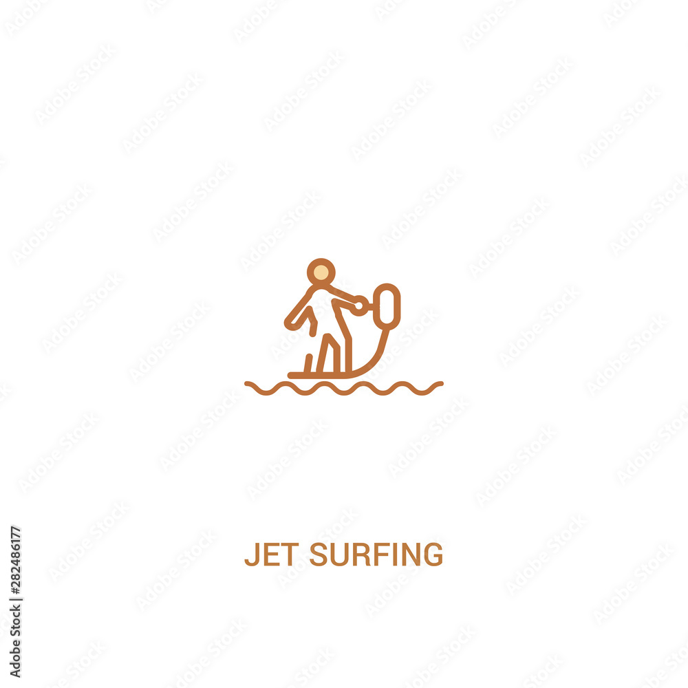 jet surfing concept 2 colored icon. simple line element illustration. outline brown jet surfing symbol. can be used for web and mobile ui/ux. jet surfing concept 2 colored icon. simple line element illustration. outline brown jet surfing symbol. can be used for web and mobile ui/ux.