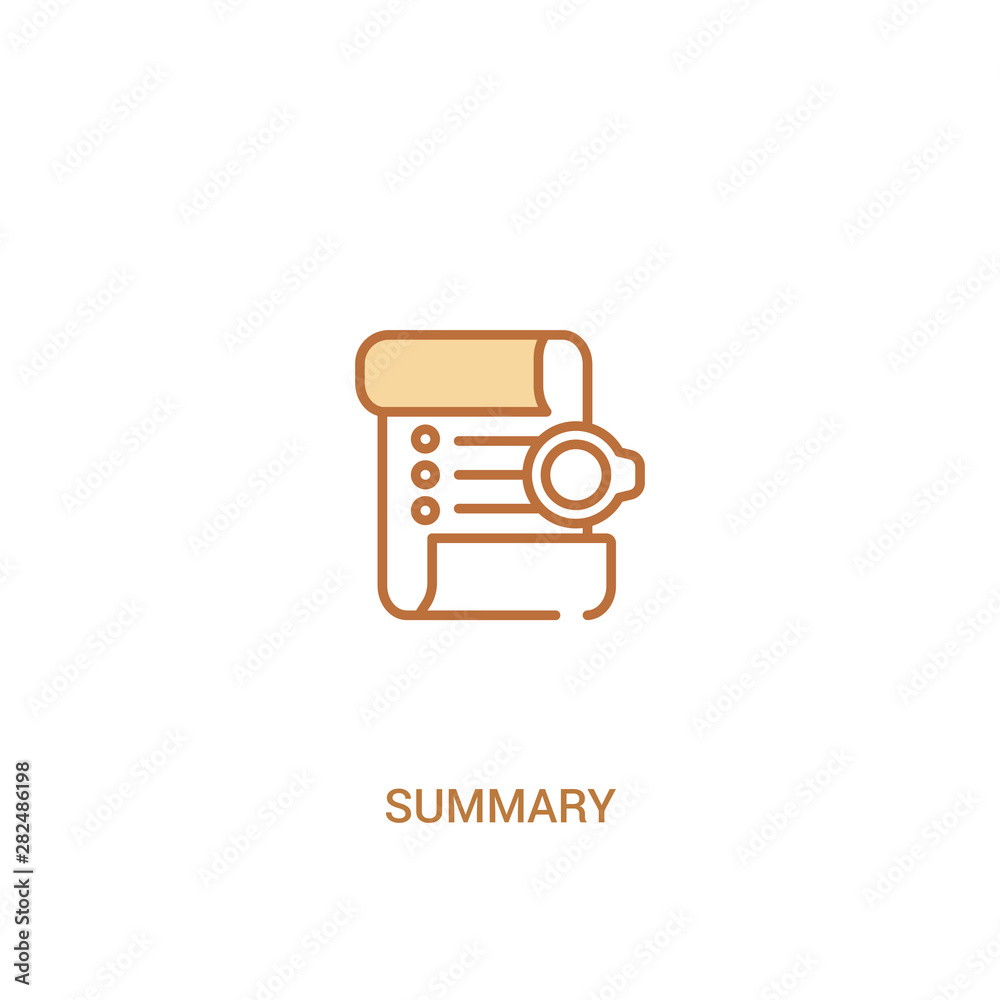 summary concept 2 colored icon. simple line element illustration. outline brown summary symbol. can be used for web and mobile ui/ux. summary concept 2 colored icon. simple line element illustration. outline brown summary symbol. can be used for web and mobile ui/ux.