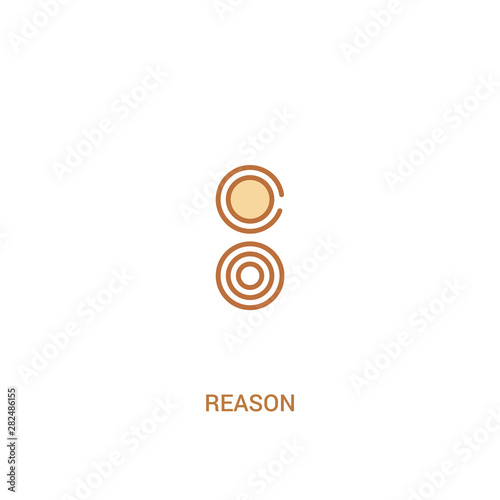 reason concept 2 colored icon. simple line element illustration. outline brown reason symbol. can be used for web and mobile ui/ux.
