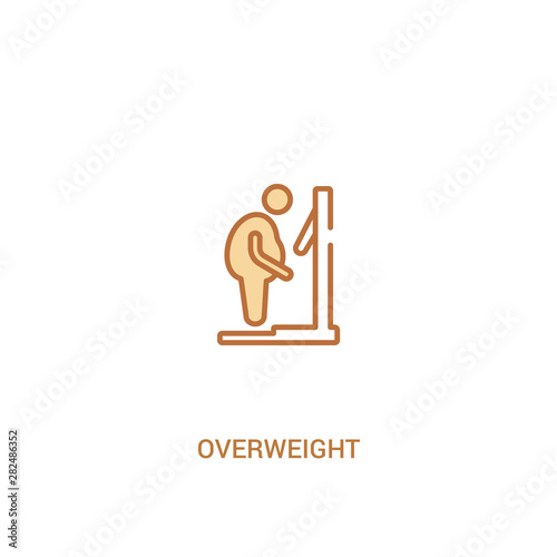 overweight concept 2 colored icon. simple line element illustration. outline brown overweight symbol. can be used for web and mobile ui/ux.