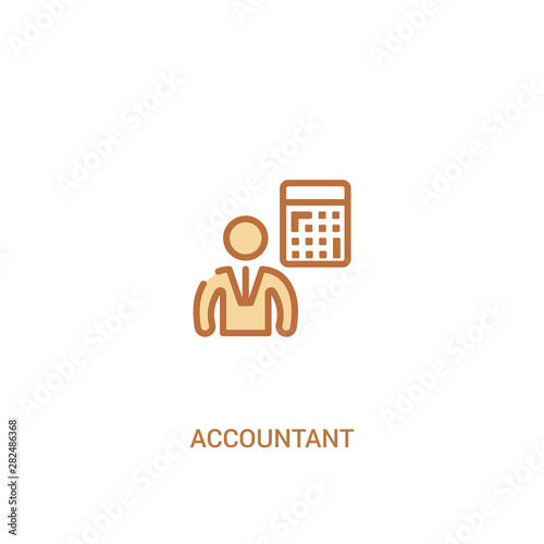 accountant concept 2 colored icon. simple line element illustration. outline brown accountant symbol. can be used for web and mobile ui/ux.