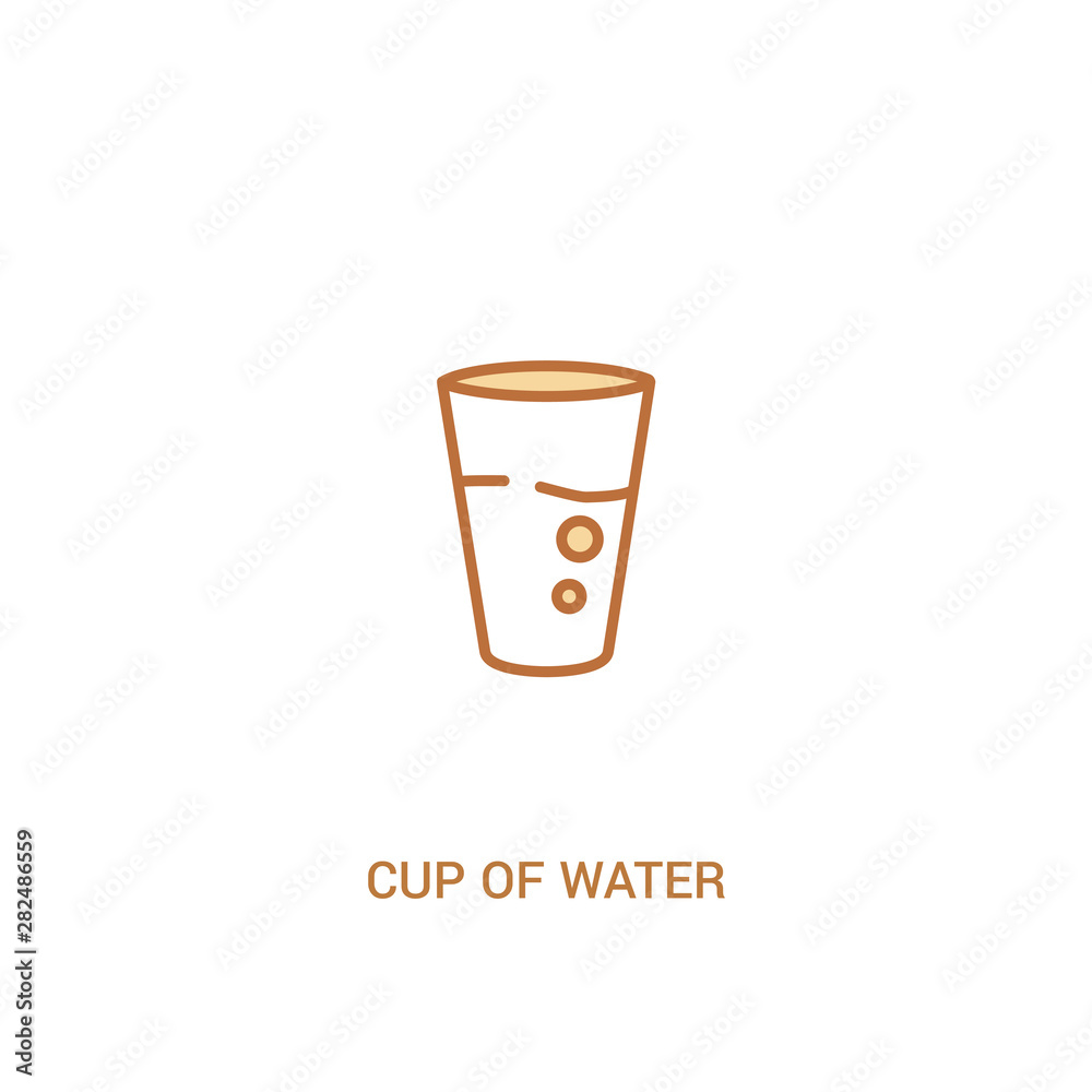 cup of water concept 2 colored icon. simple line element illustration. outline brown cup of water symbol. can be used for web and mobile ui/ux. cup of water concept 2 colored icon. simple line element illustration. outline brown cup of water symbol. can be used for web and mobile ui/ux.