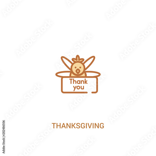 thanksgiving concept 2 colored icon. simple line element illustration. outline brown thanksgiving symbol. can be used for web and mobile ui/ux.