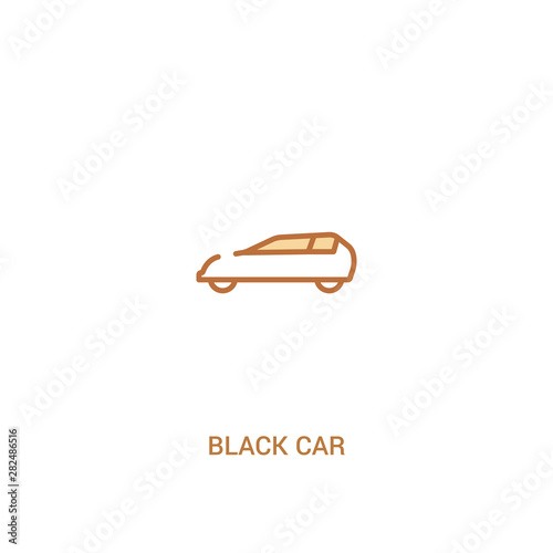 black car concept 2 colored icon. simple line element illustration. outline brown black car symbol. can be used for web and mobile ui/ux.