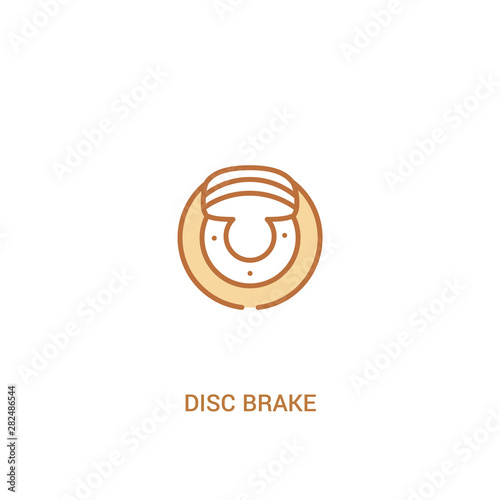 disc brake concept 2 colored icon. simple line element illustration. outline brown disc brake symbol. can be used for web and mobile ui/ux.