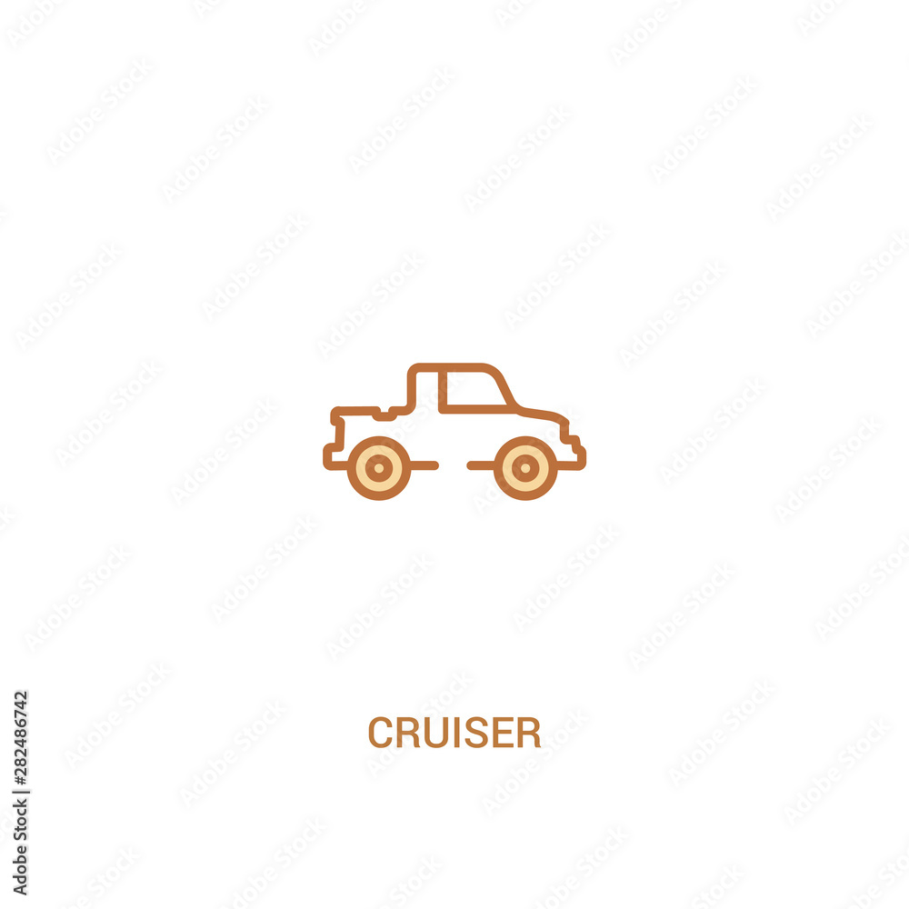 cruiser concept 2 colored icon. simple line element illustration. outline brown cruiser symbol. can be used for web and mobile ui/ux.