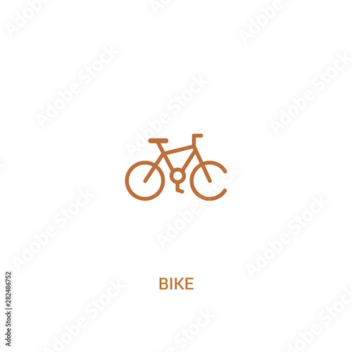 bike concept 2 colored icon. simple line element illustration. outline brown bike symbol. can be used for web and mobile ui/ux.