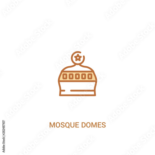 mosque domes concept 2 colored icon. simple line element illustration. outline brown mosque domes symbol. can be used for web and mobile ui/ux.