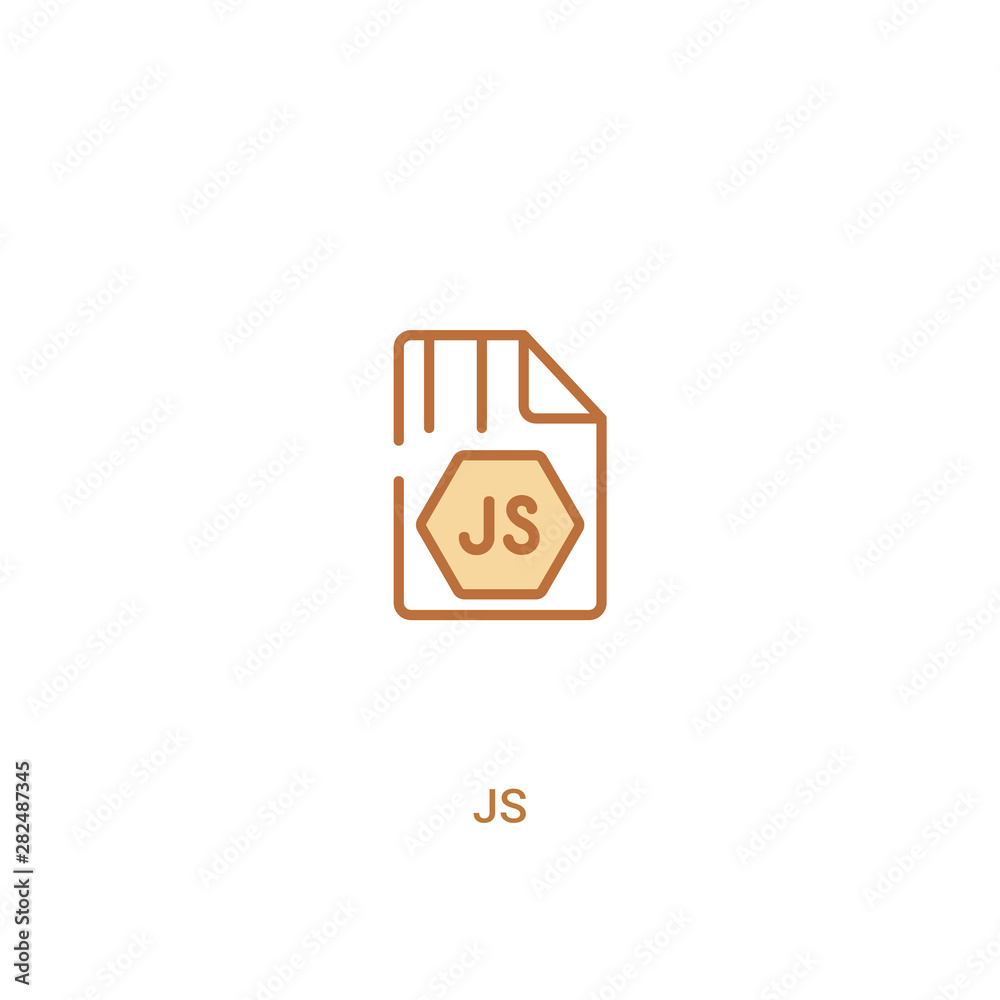 js concept 2 colored icon. simple line element illustration. outline ...