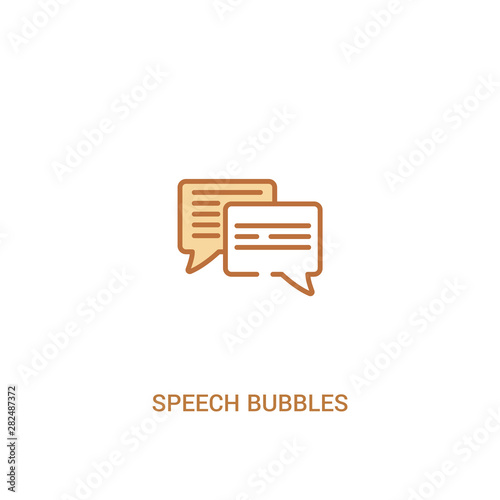 speech bubbles concept 2 colored icon. simple line element illustration. outline brown speech bubbles symbol. can be used for web and mobile ui/ux.
