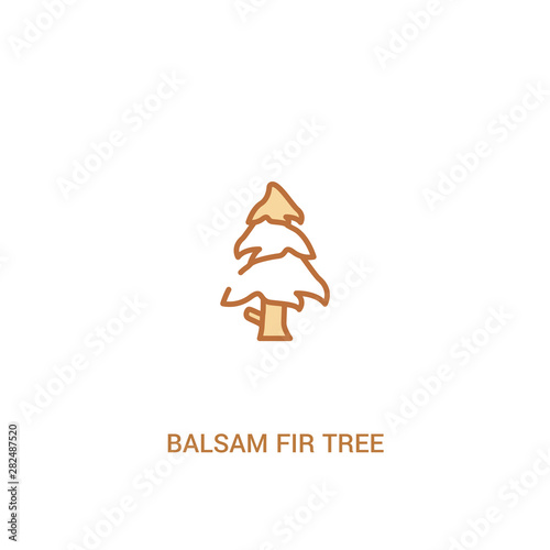 balsam fir tree concept 2 colored icon. simple line element illustration. outline brown balsam fir tree symbol. can be used for web and mobile ui/ux.