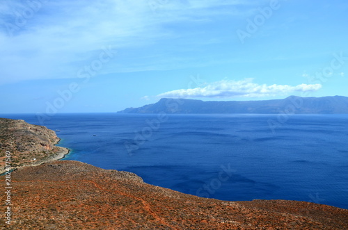 Colorful landscape on the way to the beach of Balos  island of Crete. Greece