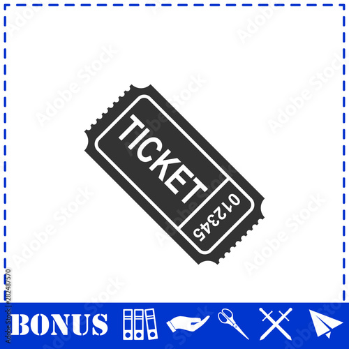 Ticket icon flat