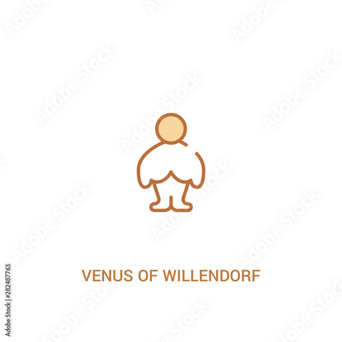 venus of willendorf concept 2 colored icon. simple line element illustration. outline brown venus of willendorf symbol. can be used for web and mobile ui/ux.
