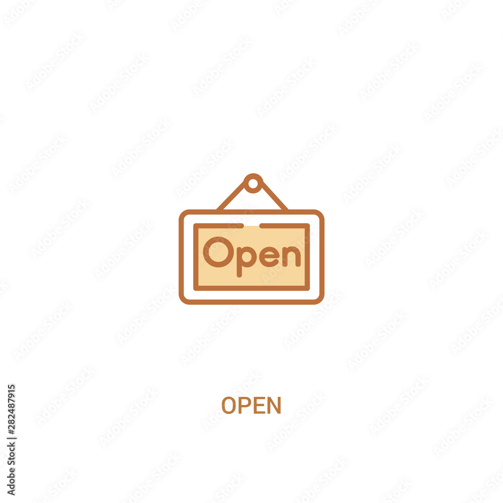 open concept 2 colored icon. simple line element illustration. outline brown open symbol. can be used for web and mobile ui/ux. open concept 2 colored icon. simple line element illustration. outline brown open symbol. can be used for web and mobile ui/ux.