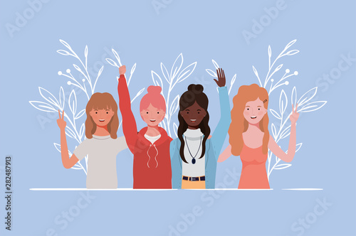 young and beautiful interracial girls group characters