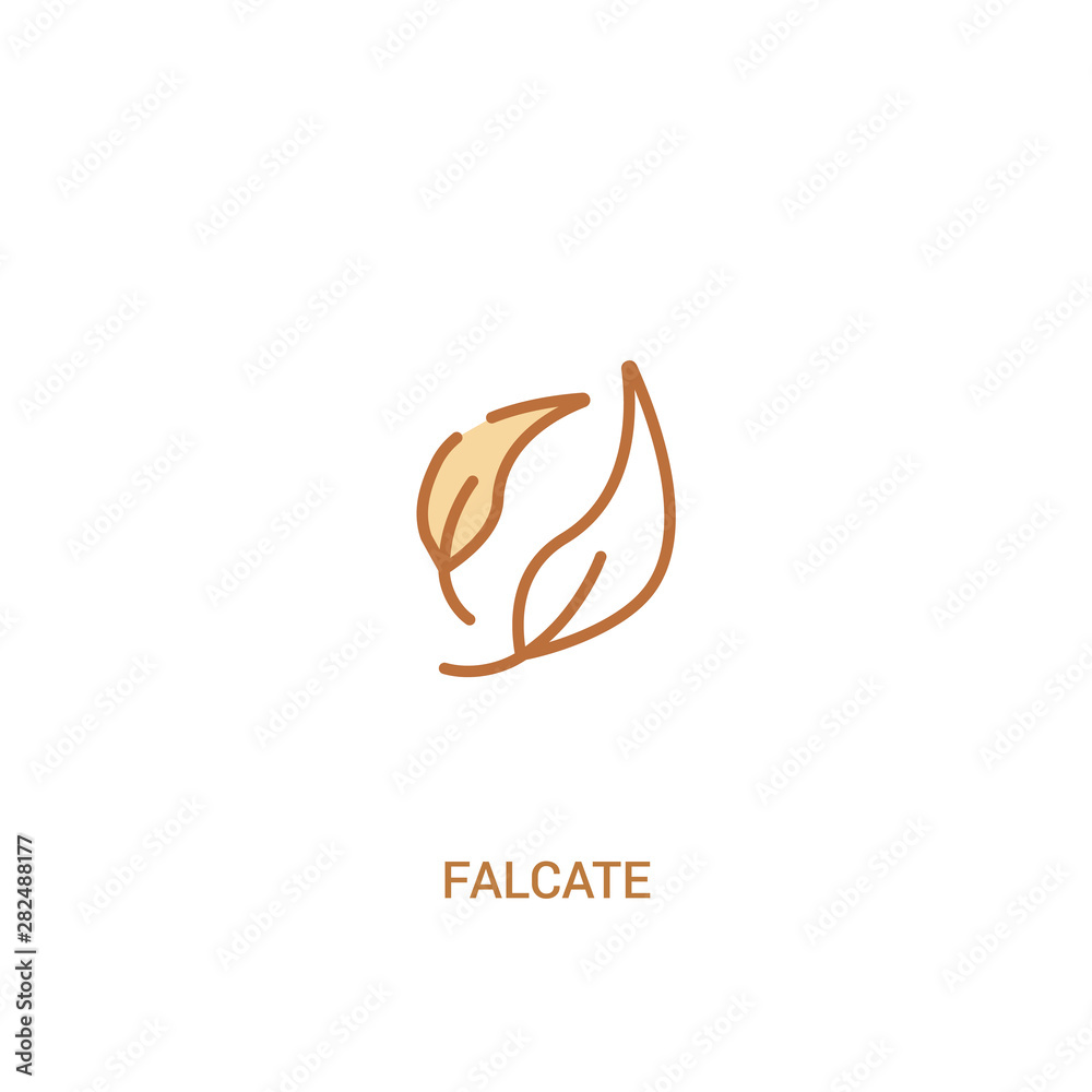 Fototapeta premium falcate concept 2 colored icon. simple line element illustration. outline brown falcate symbol. can be used for web and mobile ui/ux.