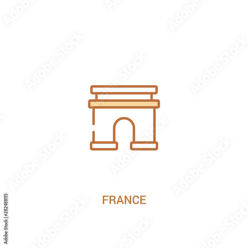 france concept 2 colored icon. simple line element illustration. outline brown france symbol. can be used for web and mobile ui/ux.